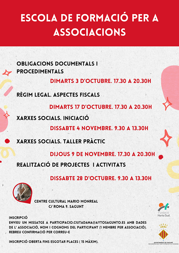 L'àrea de participació ciutadana posa en marxa unes jornades per a les associacions del municipi