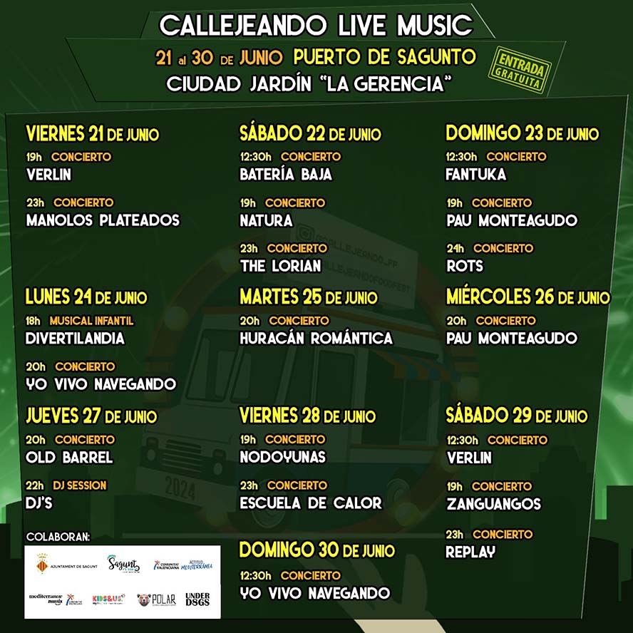 El festival 'Callejeando Food Fest' comença este divendres a la ciutat jardí de La Gerència del Port de Sagunt