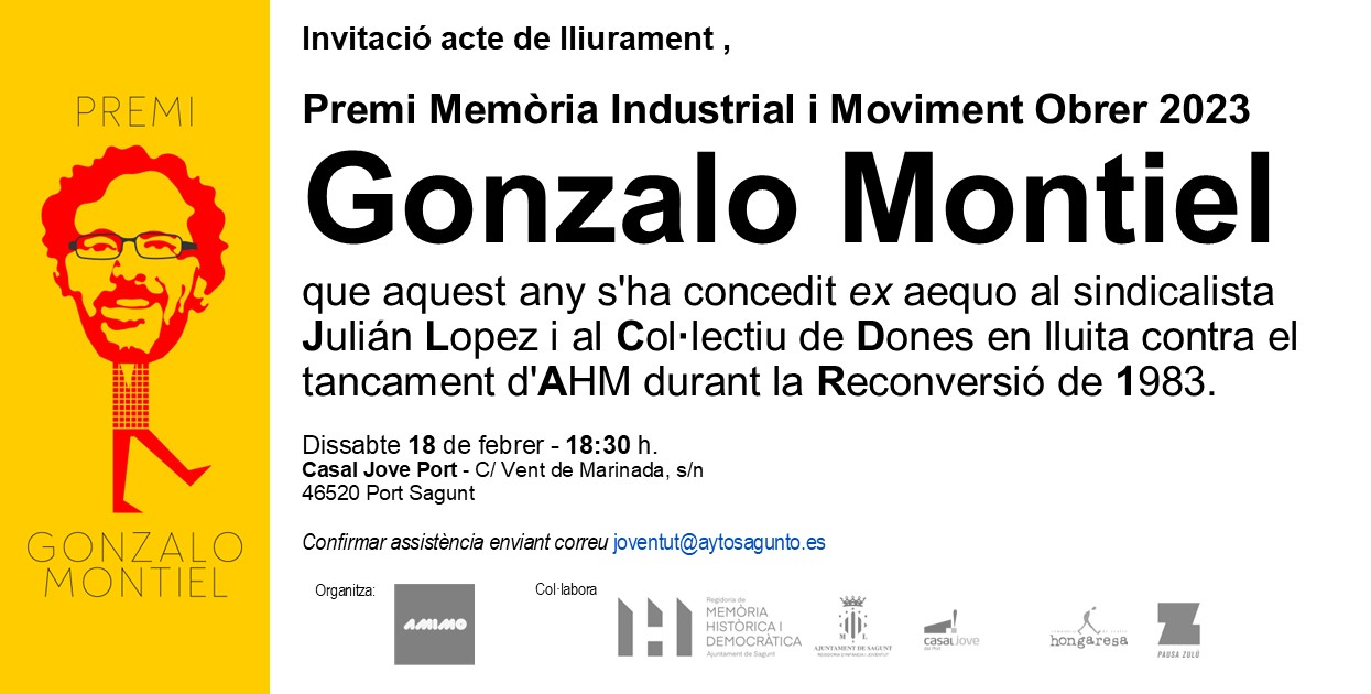 Julián López i el Col·lectiu de Dones que van lluitar contra el tancament d’AHM són guardonats amb el Premi Gonzalo Montiel 2023