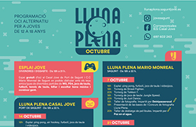 El programa d'oci alternatiu per a adolescents Lluna Plena torna este dissabte amb tallers de grafit i robòtica