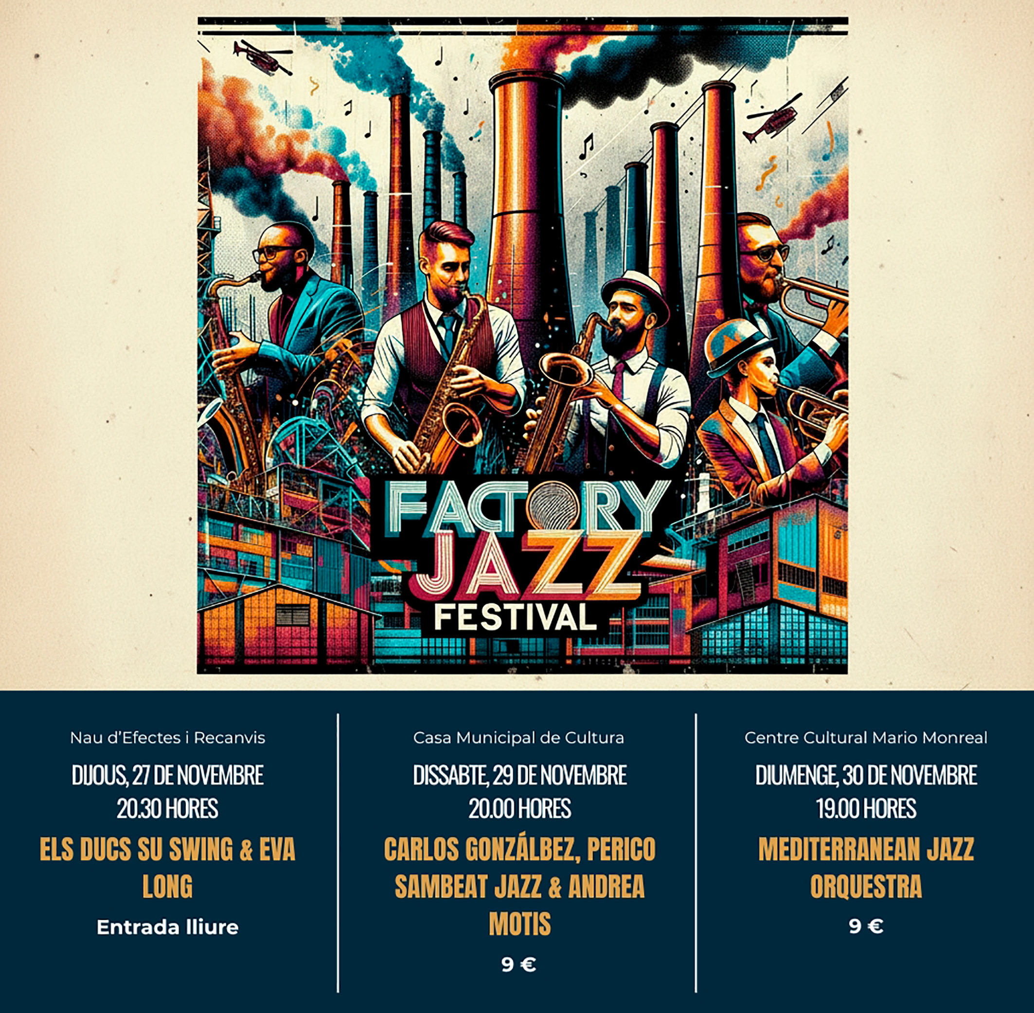 Sagunt presenta el I Festival Factory Jazz, una trobada entre música i patrimoni industrial