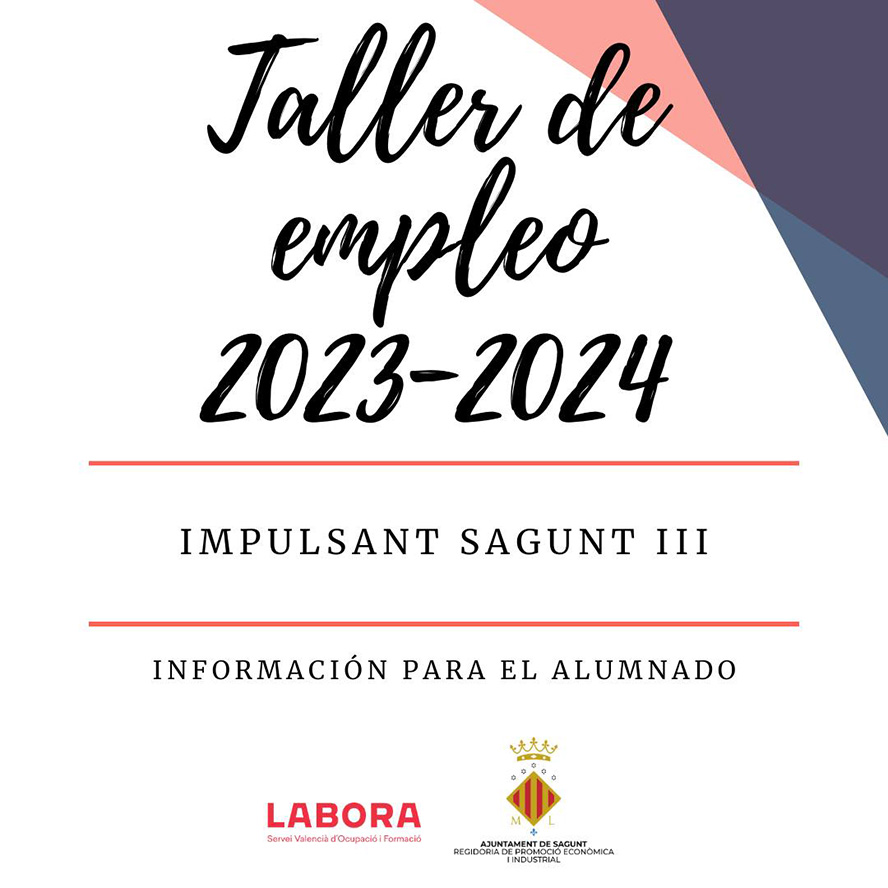 La delegació de Promoció Econòmica llança el nou Taller d'Ocupació 2023-2024 Impulsant Sagunt III
