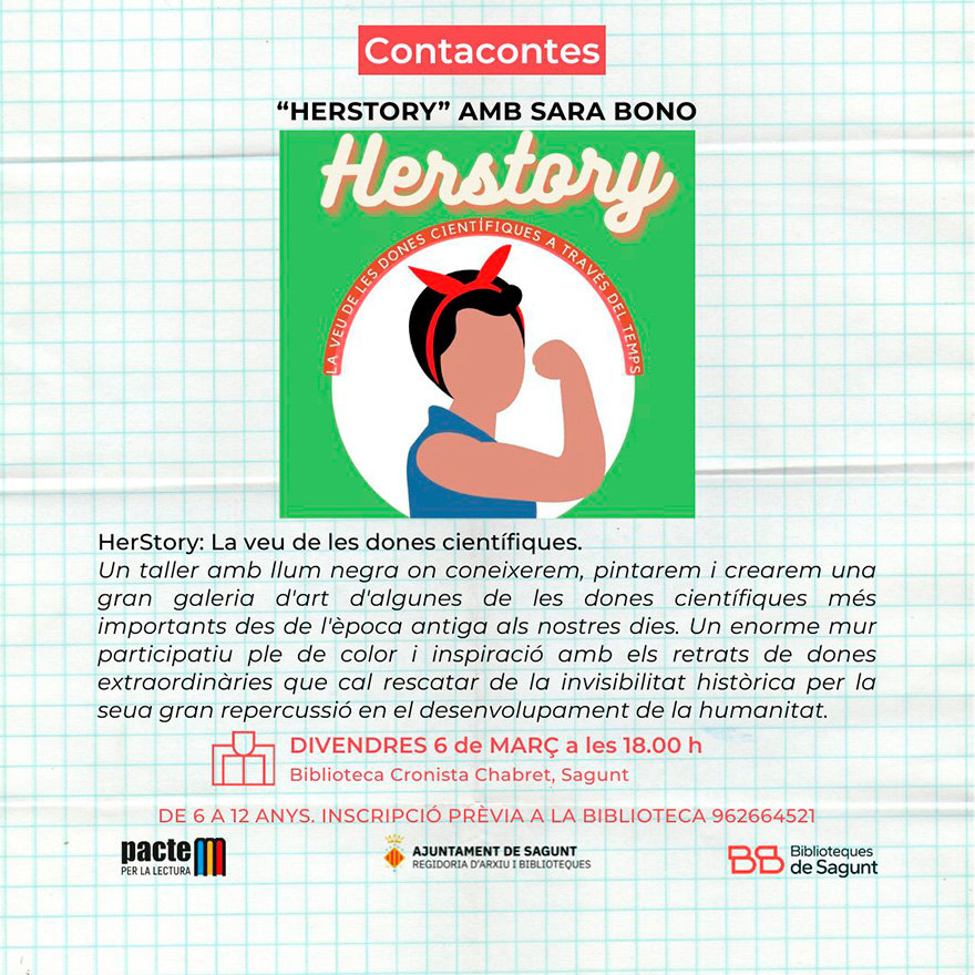 Contacontes per a públic infantil 'Herstory, la veu de les dones científiques', amb Sara Bono