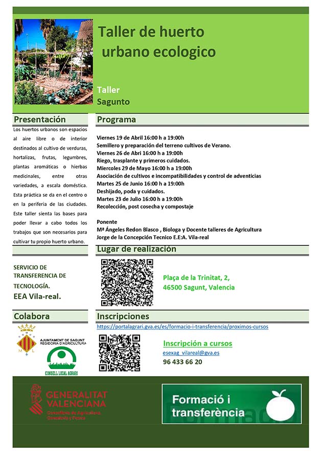 El Consell Local Agrari oferix tallers per a la cura dels horts urbans ecològics