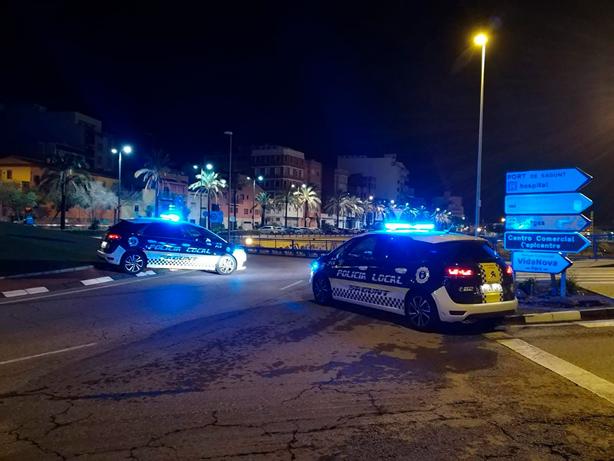 La Policía Local de Sagunto contribuye a la localización del vehículo causante de un atropello en Puerto de Sagunto