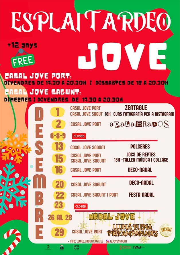 Esplai Vespreig Jove i Ludi Esplai Vespreig, dos espais perquè la joventut del municipi aprenga i s'entretinga durant el Nadal