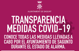 Transparència habilita un apartat en la pàgina web municipal on recull tota la informació sobre les mesures adoptades per part de l'Ajuntament a causa de la COVID-19