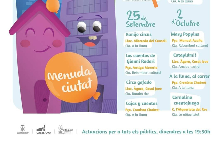 El festival infantil Menuda Ciutat continua amb la representació de quatre espectacles simultanis en diferents punts a l'aire lliure de la ciutat