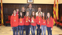 L'alcalde de Sagunt i la delegada d'Esports reben als campions del club Gimnàstica Morvedre
