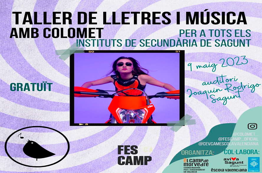 La cantant Colomet realitza un taller de música en valencià per als instituts de Sagunt