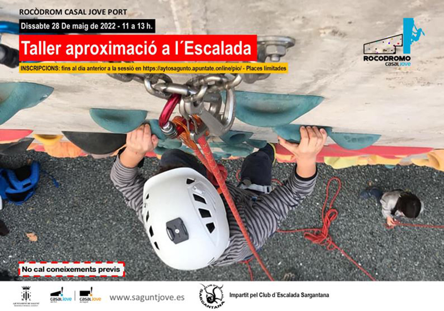 Joventut organitza un taller d'aproximació a l'escalada per a dissabte que ve 28 en el rocòdrom del Casal Jove del Port de Sagunt