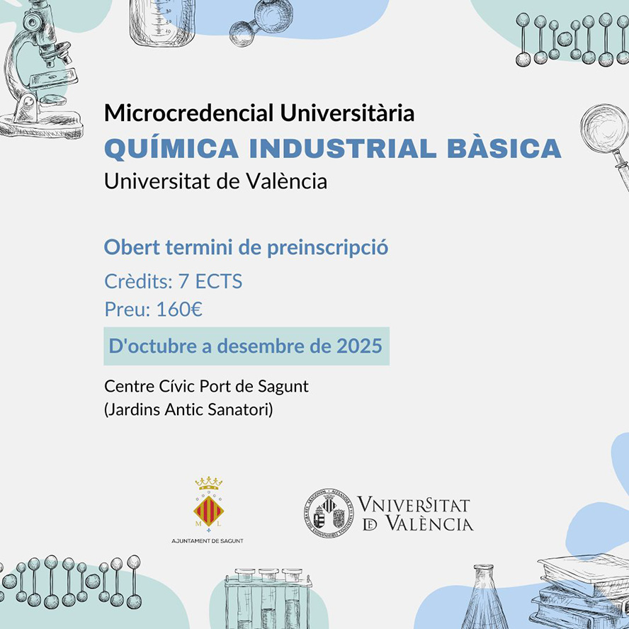 Obert el termini d'inscripció de la ‘microcredencial en Química Industrial Bàsica’