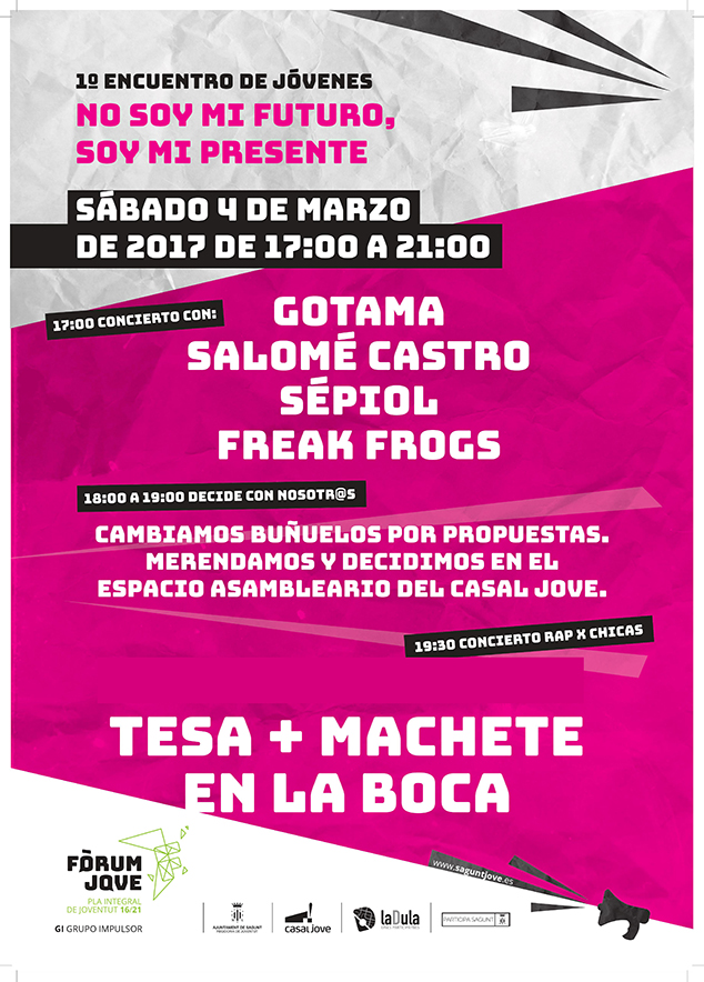 Demà tindrà lloc el concert Rap x Xicas dins de la 1ª Trobada de Joves "No sóc el meu futur, sóc el meu present"
