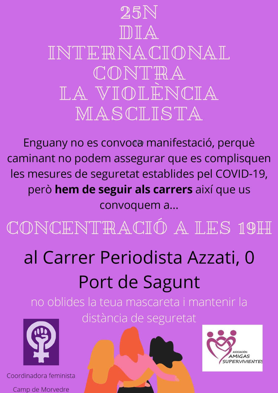 Demà tindrà lloc una concentració amb motiu del 25N, Dia Internacional contra la Violència de Gènere