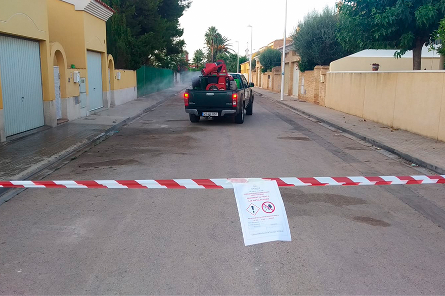 El departament de Sanitat de l'Ajuntament de Sagunt actua contra una plaga d'àcars en la zona d’Almardà