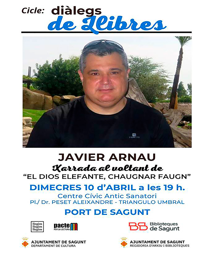 L'escriptor Javier Arnau és el pròxim convidat al cicle literari 'Diàleg de Llibres'