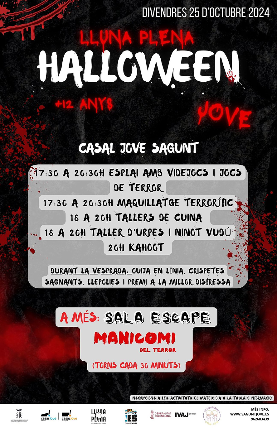 La Lluna Plena de Terror celebra Halloween en el Casal Jove de Sagunt