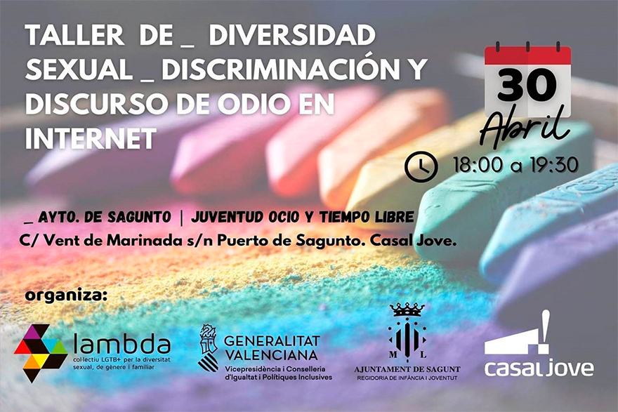 Esta vesprada el Casal Jove acull un taller de formació sobre la diversitat sexual, discriminació i discurs d'odi en Internet