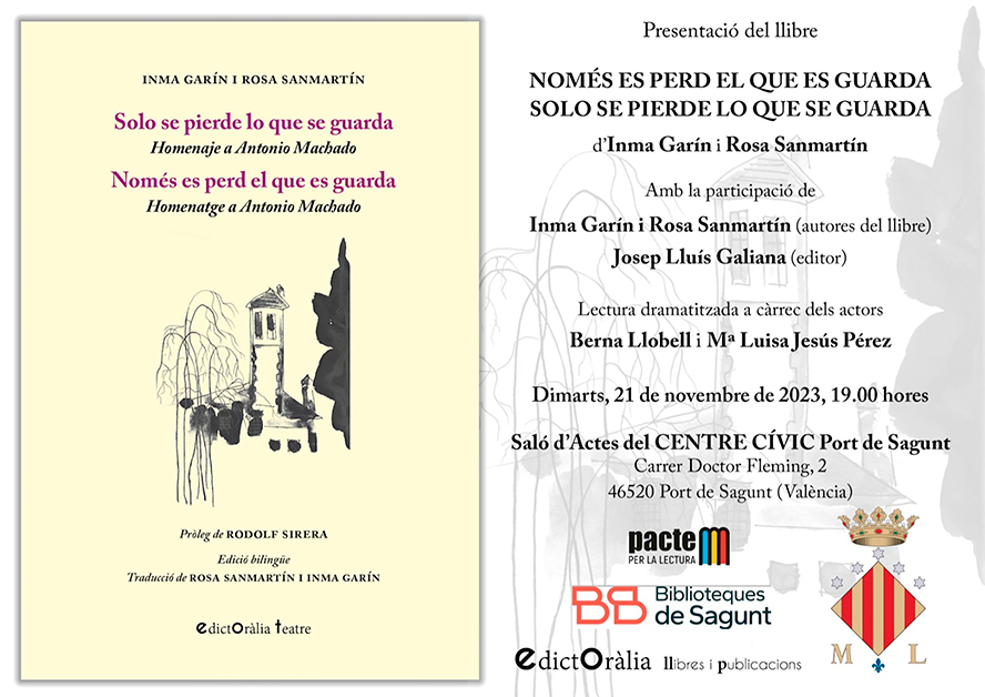 L'àrea d'Arxiu i Biblioteques presenta el llibre en homenatge a Antonio Machado 'Només es perd el que es guarda'