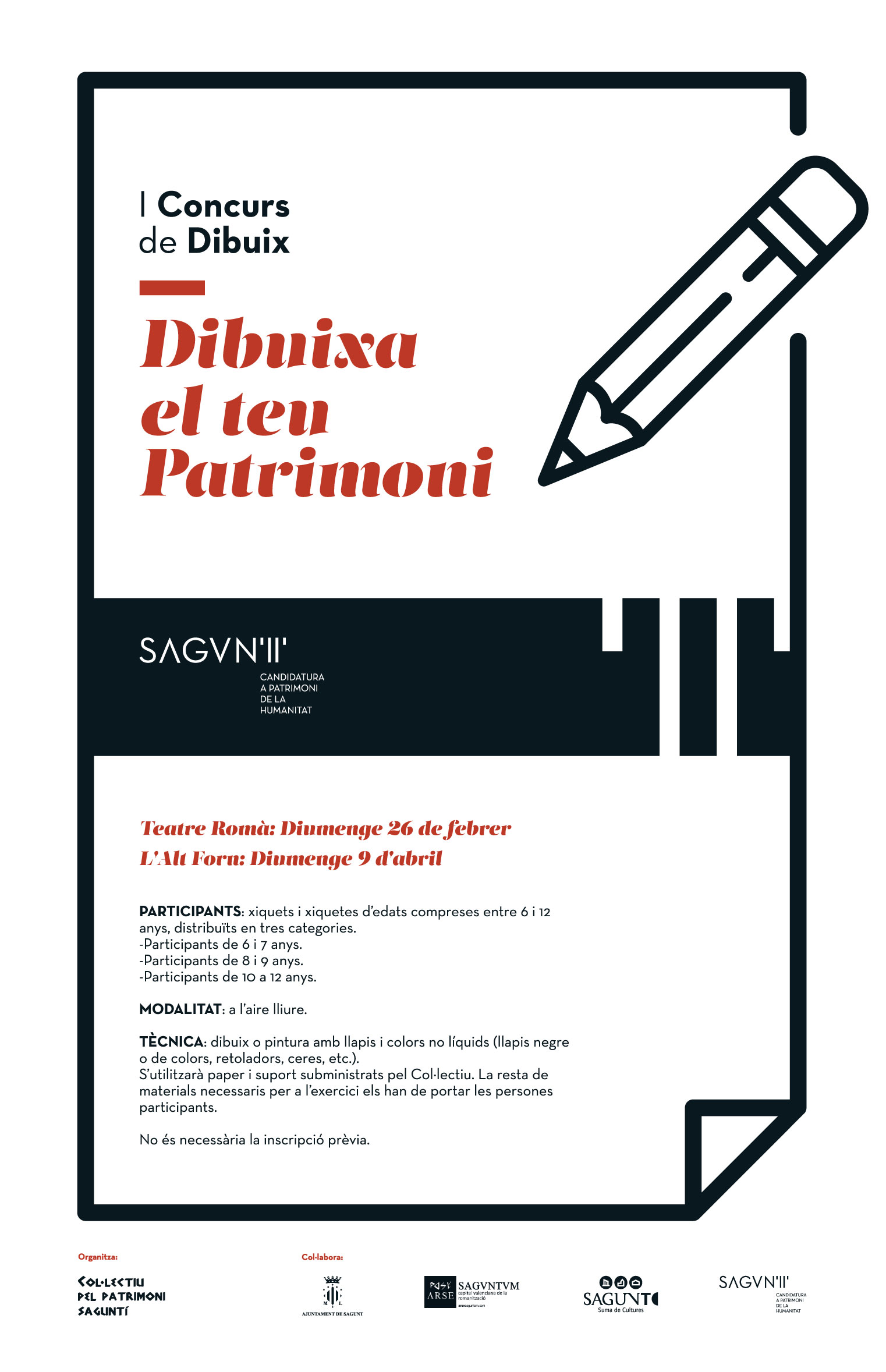 El Col•lectiu pel Patrimoni Saguntí celebra el primer concurs per a escolars Dibuixa el teu Patrimoni