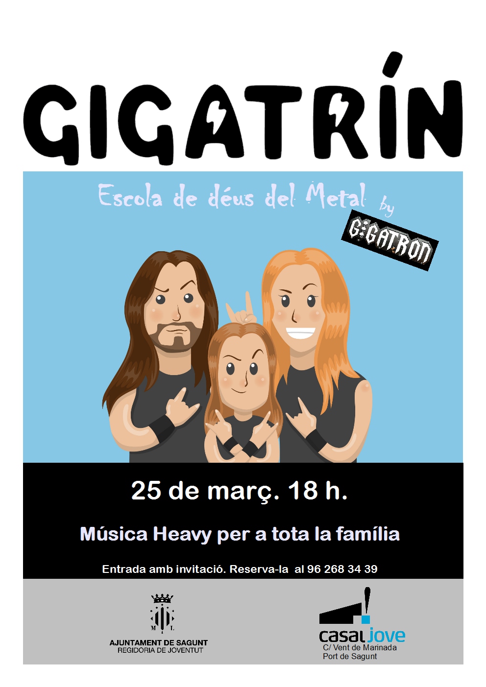 Gigatrín, versió infantil del grup Gigatrón, actuarà dissabte en el Casal Jove