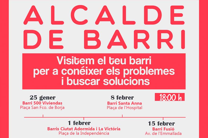 La iniciativa ‘Alcalde de Barri’ continua dimarts que ve en el barri 500 viviendas