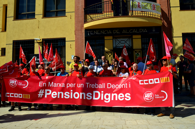La marxa per les pensions públiques dignes arriba a Sagunt