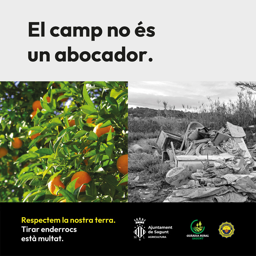Agricultura retoma la campaña de concienciación ciudadana para frenar el vertido de escombros en espacios naturales