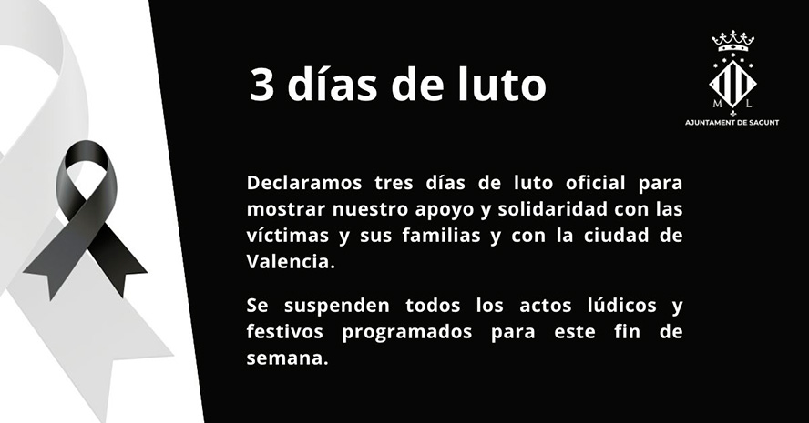 L'Ajuntament de Sagunt decreta tres dies de dol oficial per l'incendi de Campanar