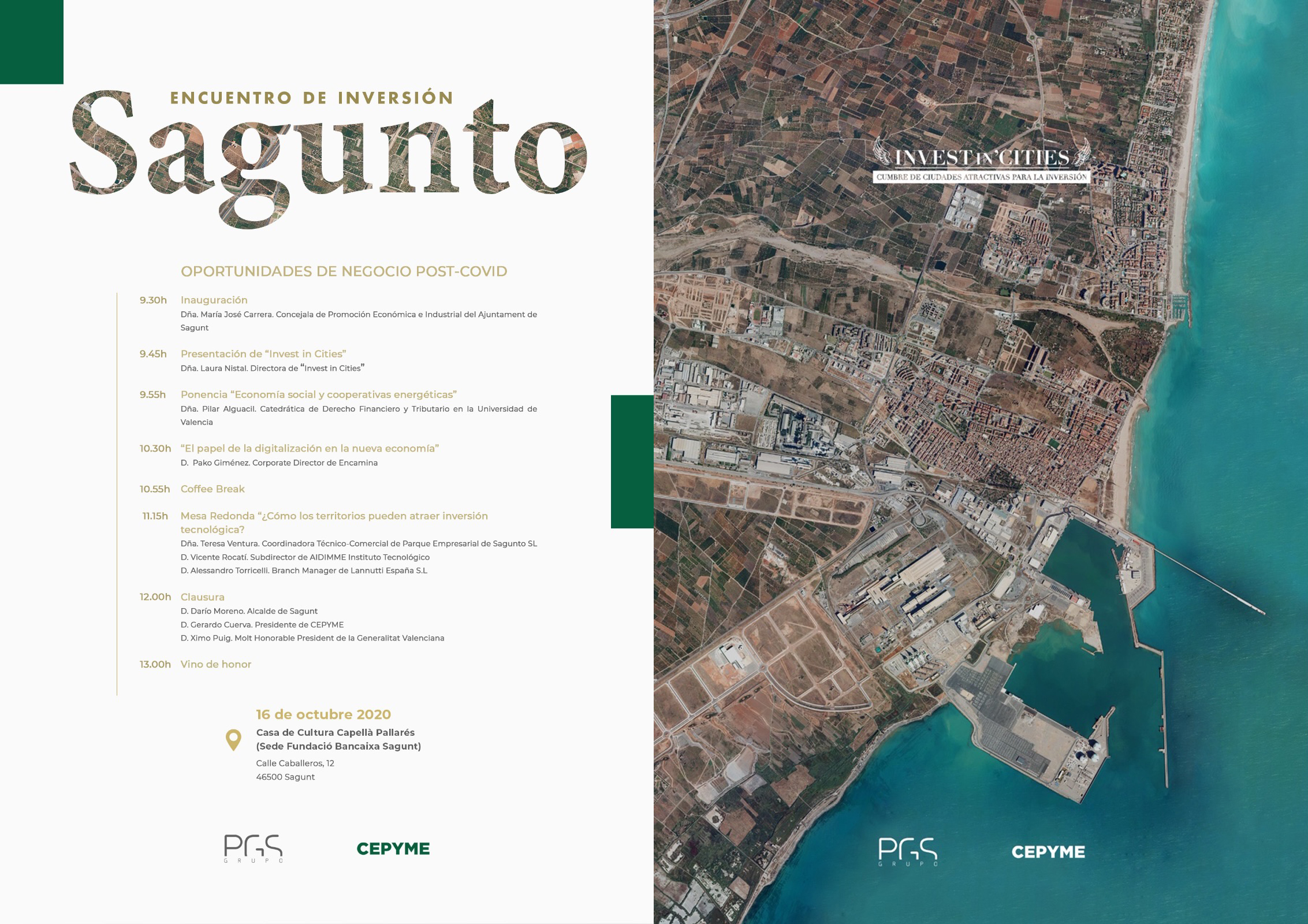 Sagunt celebrarà la jornada ‘Trobada d'inversió’ el pròxim 16 d'octubre