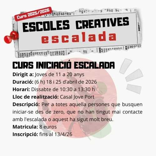 Escoles Creatives: Taller d'escalada