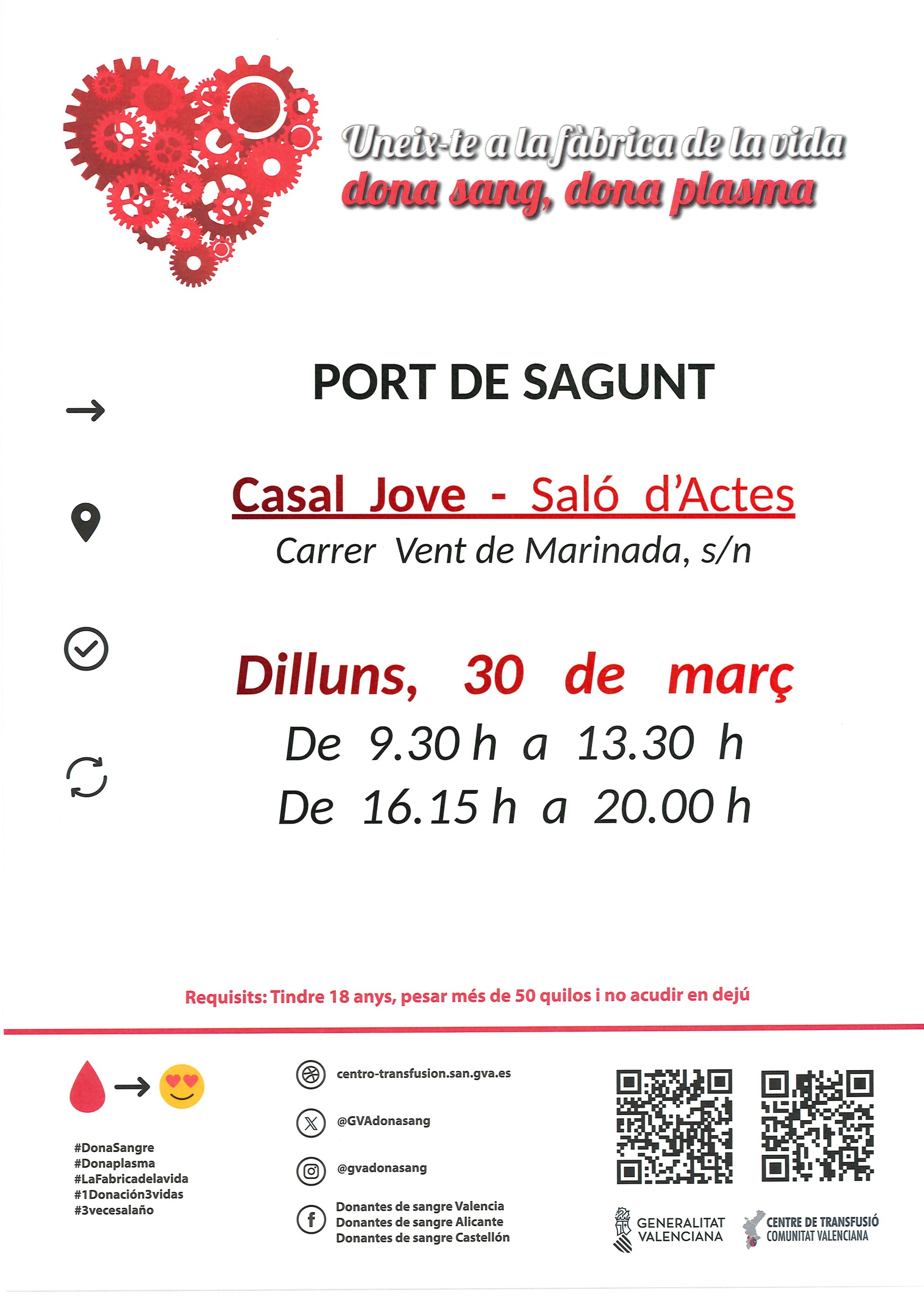 Dona sangre 'Únete a la fábrica de la vida'