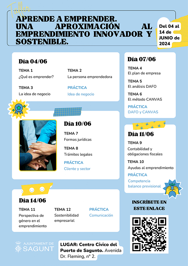 Sagunt promou l'emprenedoria innovadora i sostenible amb una formació gratuïta