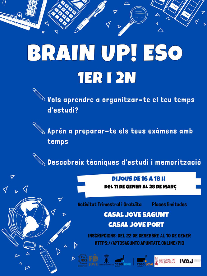 Tornen els BRAIN UP! que organitza la regidoria de Joventut i Infància