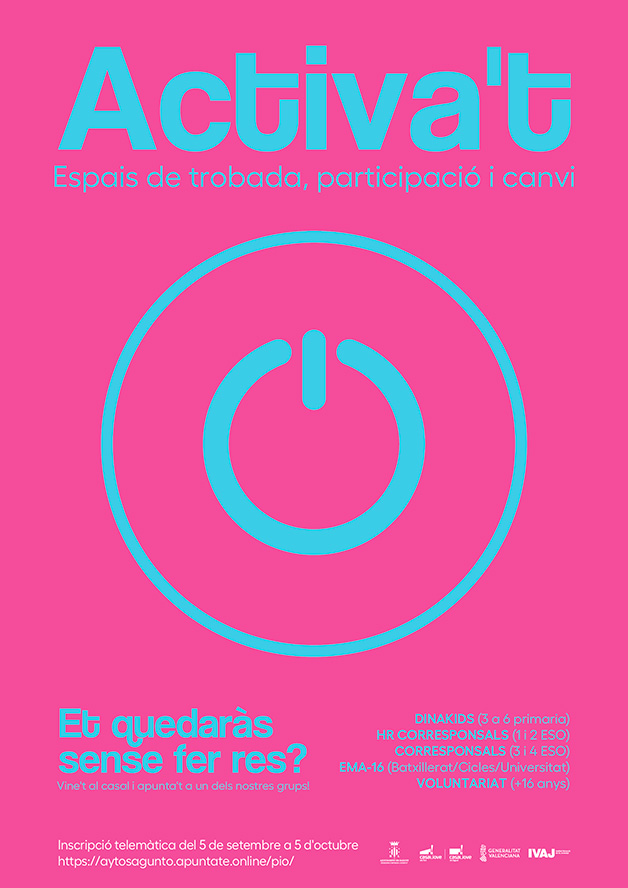 S'obri el termini d'inscripció per als grups de participació dels centres juvenils en el programa "Actíva't"