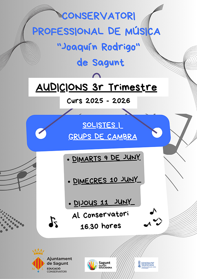 Audiciones 3r trimestre Conservatorio Joaquín Rodrigo