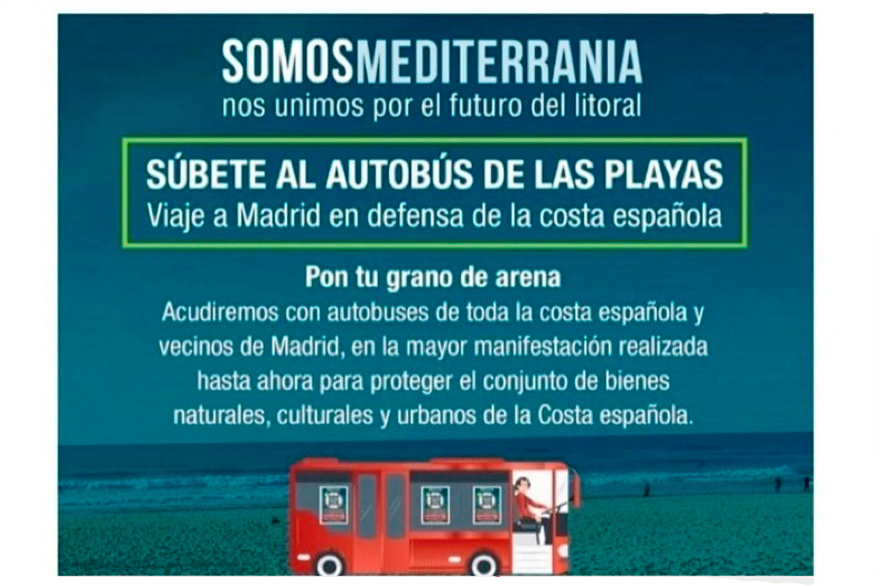 L’‘autobús de les platges’ viatjarà fins a Madrid per a la manifestació en defensa de la costa espanyola