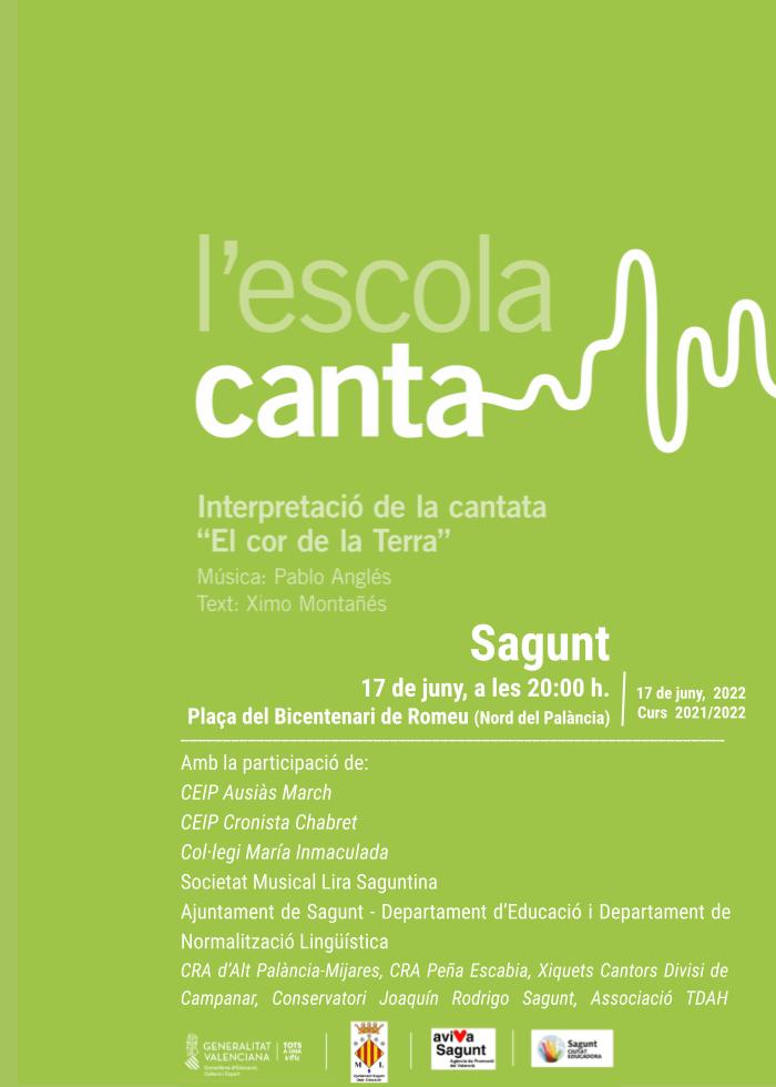 El projecte L’Escola Canta realitza el concert de cloenda este divendres