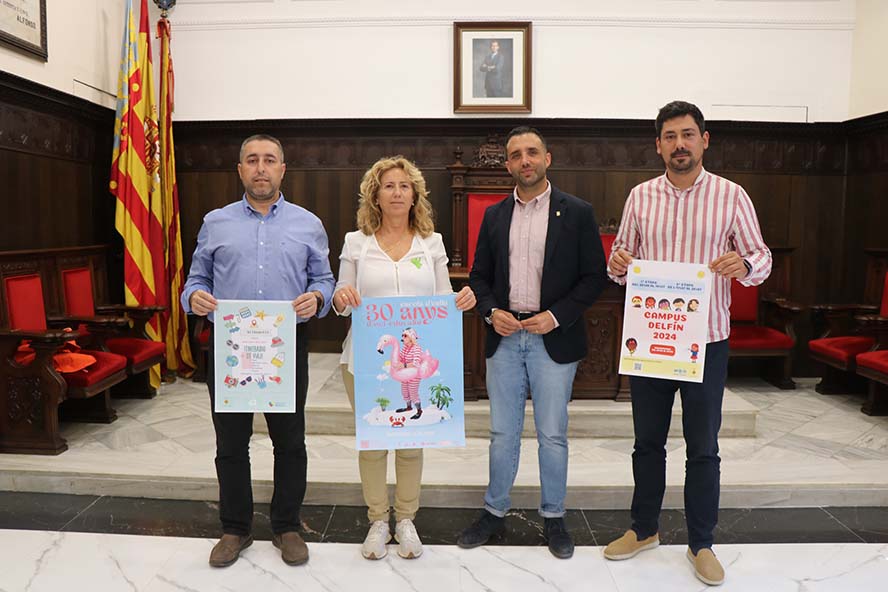 L'Ajuntament de Sagunt presenta les noves edicions del Campus Dofí, l'Escola d'Estiu i el Diverestiu