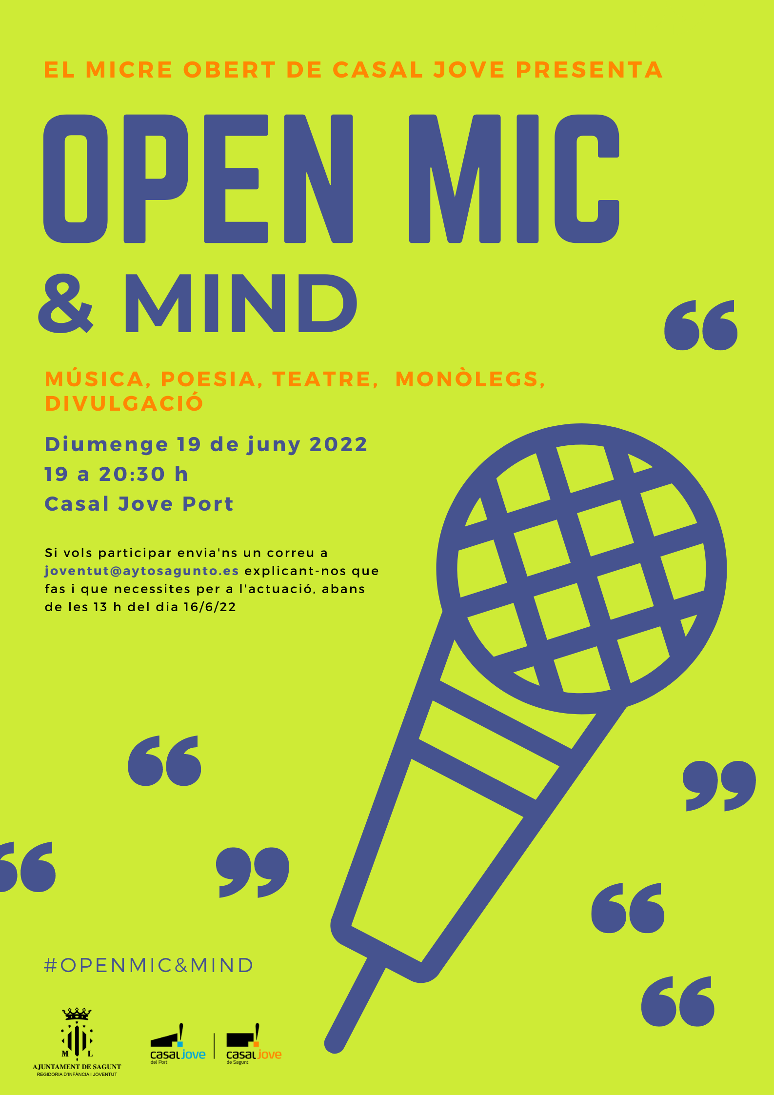 El micro obert del Casal Jove ‘Open mind and mic’ torna el diumenge 19 de juny