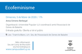 Anna Gimeno Berbegal impartirà dimecres la conferència ‘Ecofeminisme’