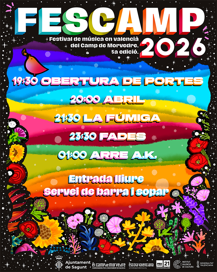 'La Fúmiga' encabeza el cartel del FesCamp 2026, un festival que se celebra este sábado 6 de junio en Sagunto