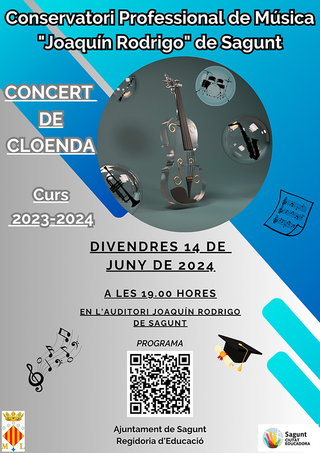 El Conservatori Professional de Música Joaquín Rodrigo de Sagunt prepara el seu concert de clausura